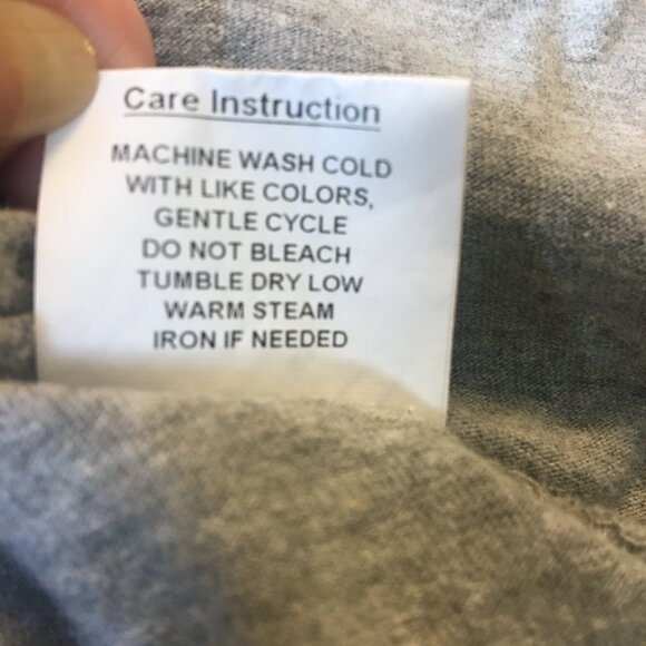 Embellish Tee Womens Medium Gray Raw Hem Flowy Athleisure - Picture 11 of 11